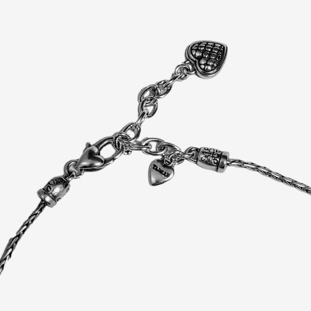🖤 BRIGHTON SILVER PLATED TWO SIDED HEART NECKLACE - Picture 5 of 10